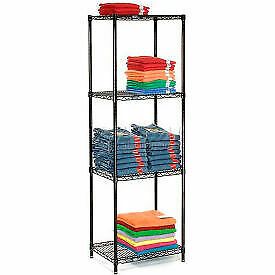 Nexel Black Epoxy Wire Shelving Starter 48&#034;W x 14&#034;D x 86&#034;H 14488B  - 1 Each