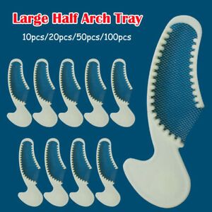 10-100Pcs Disposable Dental Impression Mesh Trays Bite Large Half Arch Tray