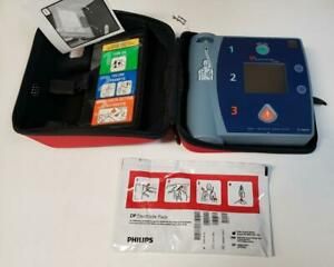 Philips HeartStream FR2 AED Defibrillator M3860A Soft Case Battery Inst 04/23 K