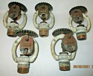 LOT OF 5 VINTAGE &#034;RELIABLE&#034; BRASS FIRE SPRINKLER HEADS