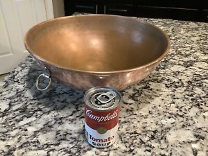 rare vintage huge commercial grade mixing bowl copper Roll Edge