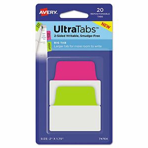 Avery Tab,Poly,Neon,20/Pk,Ast 74764 74764  - 1 Each