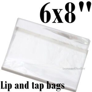 6x8&#034; 100 Bags Baggie Clear Resealable Storage T Shirt Self Seal Lip Tape Plastic