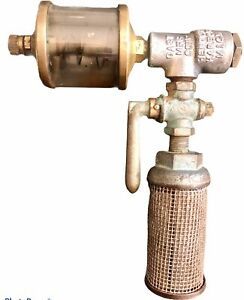 VTG GAST MFG CO BRASS &amp; GLASS DRIP OILER WITH AIR Tool &amp; Filter USA STEAMPUNK