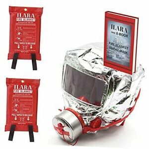 Fire Blanket for Home Size 40”X40”, Emergency Smoke Mask, Kitchen Safety