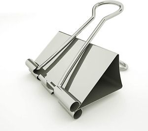 Nctinystore Binder Clips Medium Metal Clamp - 1-1/4 in (1.25 inch) (Silver, 24-C