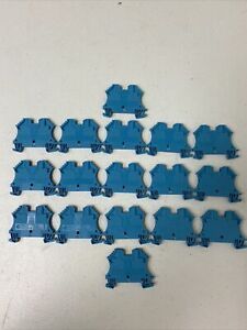 LOT OF (17) ALLEN BRADLEY 1492-J3-B FEED THRU TERMINAL BLOCK, 25A, 600V, BLUE