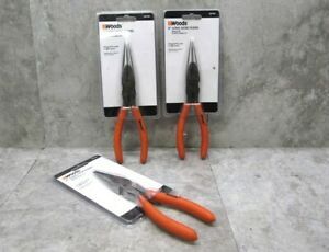 Lot of 3 NEW Woods 8-in Long Nose Pliers FAST SHIPPING!