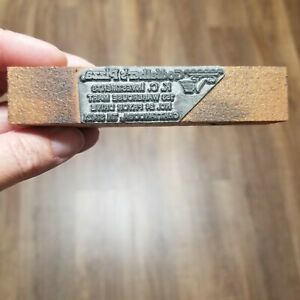 Vintage Letterpress Printing Block GODFATHER'S PIZZA CHATTANOOGA TN
