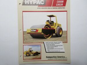 Hypac C850B &amp; C852B Vibratory Compactor Sales Brochure 6 page