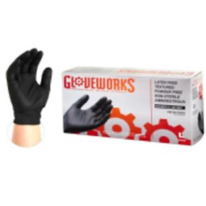 PROFESSIONAL PLASTICS GLOVE-NIT-IND-BK-LG-9IN-100PK Industrial Nitrile Black