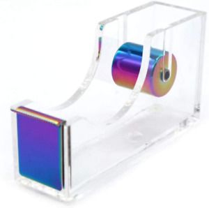 LUYING Desktop Clear Tape Dispenser Acrylic Nonslip Tape Cutter Heavy Duty [Eleg