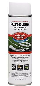RUST-OLEUM Athletic Field Striping Paint Spray, 17 oz, White, Lot Of 5 Cans