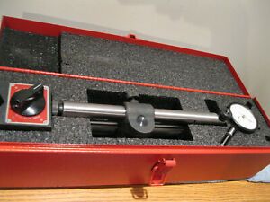 Starrett No. 659A Heavy Duty Magnetic Base with # 25-441 Dial Indicator &amp; box