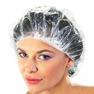 100+10 Disposable Clear Mop Mob Caps Clipped Hair Head Cover Shower Cap