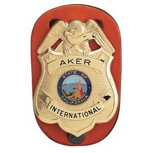 Aker Leather A590-TP Clip-On Federal Badge Holder - Tan