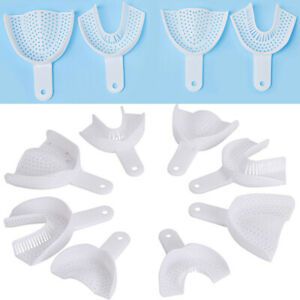 10Pcs Disposable Dental Perforated Impression Trays Bits Tray Whole 5 Sizes