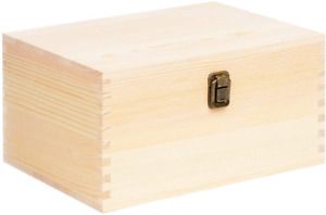 Extra Large Rectangle Unfinished Pine Wood Box Natural Diy Craft Stash Boxes Wit