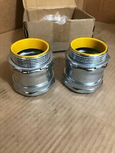 PAIR OF NEW EATON CROUSE-HINDS 1656 COMPRESSION TYPE CONNECTOR THIN CONDUIT