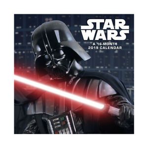 Star Wars 16 Month 2019 Wall Calendar Luke Skywalker Darth Vader Jedi Rey Gift