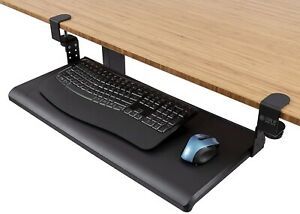 Stand up store keyboard tray wide surface for standard keyboard and track pad