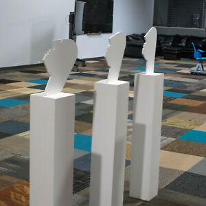 Retail Eyewear Display Pedestals x3, White, Wood, Gently Used