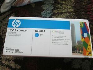 Genuine HP Color Laserjet  Toner Cartridge Laser Cyan  Q6001A New / Sealed Box