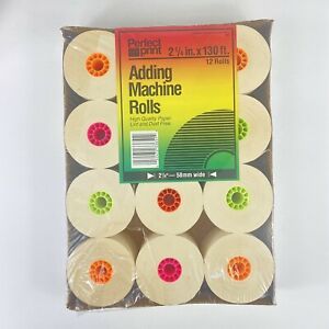 Bond Paper Calculator Cash Register Roll 12pk 2-1/4”x130 Receipt Adding Machine