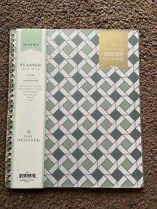 Day Designer 2021 Planner Monthly Jan-Dec 2021 Tabbed Stickers Notes 8.5X10&#034;