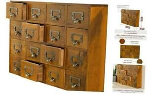 Desk Drawer Organizer - Wooden Storage Box with 16 Drawers - Home Office Desk