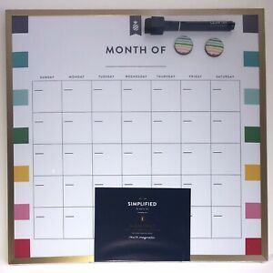 Simplified Planner Emily Ley Dry Erase Monthly Calendar 14 X 14 Happy Stripe New