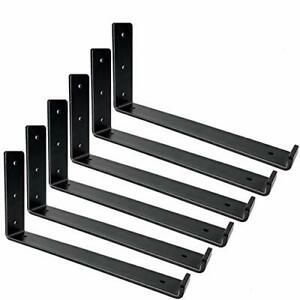 Shelf Brackets 10 Inch Heavy Duty Black Metal Floating Shelf Bracket Rustic F...