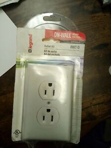 Wiremold Legrand BW2-D White On-Wall Metal Outlet Kit, New