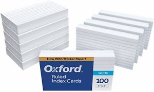 Oxford Ruled Index Cards, 3 x 5, White, 1,000 Cards (10 Packs of 100) (31)