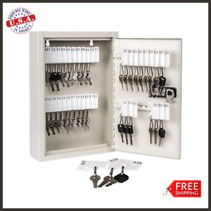 Key Cabinet Storage Safe Security Lock 40 Keys Holder Box Wall Mount Organizer