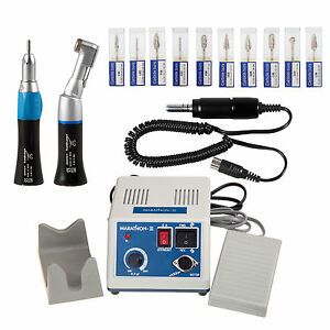 35K rpm Dental Marathon Electric Micromotor N3 w/ 2X Handpieces w/ 10X Burs CA