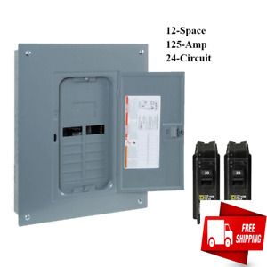 12-Space Electric Main Breaker Square D 125-Amp 24-Circuit Load Center Panel Box