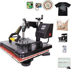 5 in 1 Heat Press Machine Swing Away T-Shirt Mug Hat 12&#034;x15&#034; Digital Transfer