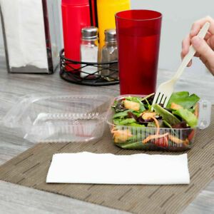 (500-Pack) 6&#034; x 6&#034; x 3&#034; Clear Hinged Lid Plastic Takeout To Go Container