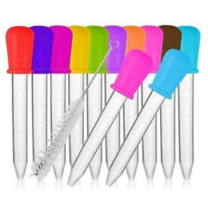 12 Pcs Liquid Droppers, Silicone and Plastic Pipettes Transfer Eyedropper wit...