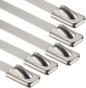 uxcell 20 Inches Stainless Steel Cable Zip Ties Multi-Purpose Metal Exhaust Wrap