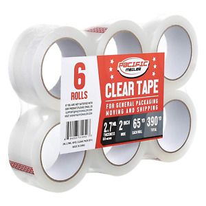 Clear Packing Tape, Pacific Mailer Heavy Duty Packaging Carton Tape for Shipping
