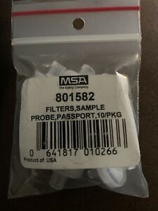MSA 801582 Filters, Sample Probe 10 pack altair 5x, New