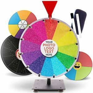 Spinning Prize Wheel Spinner Wheel - 12&#034; inch Spin The Wheel Game with Stand Dry