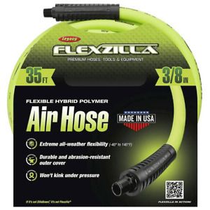 Flexzilla HFZ3835YW2 3/8&#034;x35&#039; Air Hose W/ 1/4&#034; MNPT Fittings