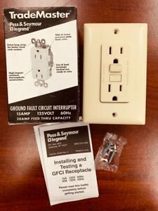 NEW Pass &amp; Seymour Ground Fault Circuit Interrupter IVORY GFCI Duplex Receptacle
