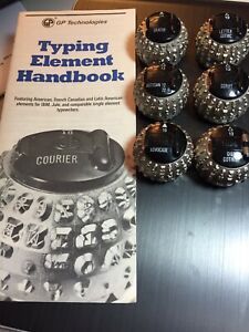 Set Of 6 New Selectric II Elements Balls Plus Typing Element Handbook