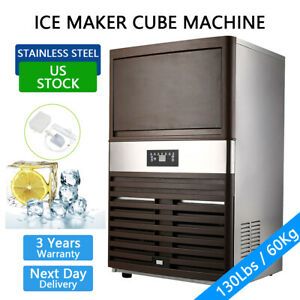 130Lbs Built-In Commercial Ice Maker Undercounter Restaurant Ice Cube Machine US