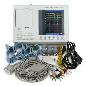 Digital 3 channel 12 lead ECG/EKG Machine Electrocardiograph + Printer +