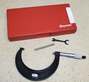 Starrett No. 436 - 3&#034; - 4&#034; micrometer - .0001&#034; - Made in U.S.A. - carbide 3 to 4